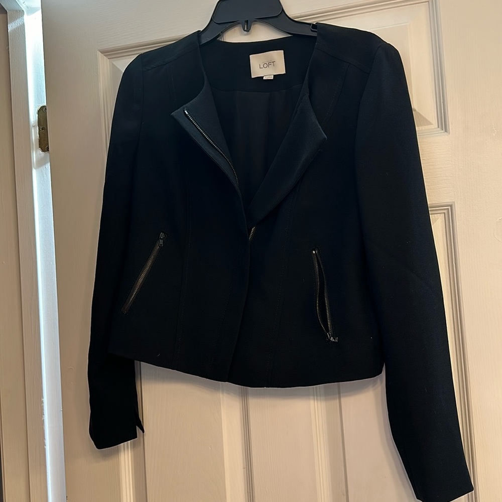 Black business casual jacket /utility jacket Loft size 4